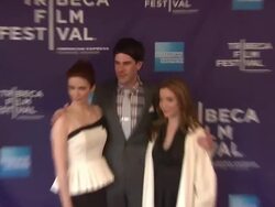 Bitsie Tulloch, Adam Christian Clark and Marguerite Moreau at 2012 Tribeca Film Festival - "Caroline And Jackie" Premiere  Stock Footage