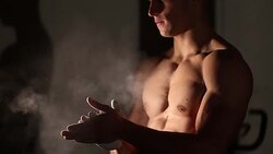 Hands With Chalk - Starting to Sports or Work Concept Stock Footage