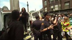 Police arrest protester at anti Trump march News Clip