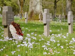 MS LA View of American war cemetery / Sandweiler, Luxembourg Stock Footage