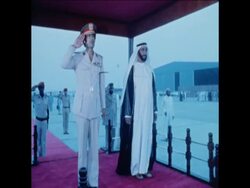 UPITN 6 7 79 LYBIAN PRESIDENT COLONEL MOAMMAR GADAFFI VISITS ABU DHABI News Clip