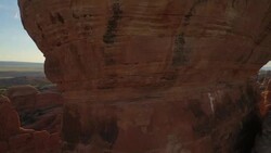 Close drift past tower arch at The Arches National Park Stock Footage