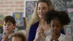 Praying in Sunday School Stock Footage