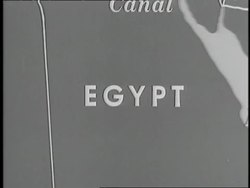 A map displays the Middle East. News Clip