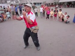 Play Therapy For Child Survivors Of Mount Merapi Stock Footage