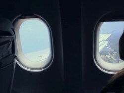 Airplane window Stock Footage