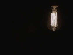 Idea Concept Vintage light bulb turns on turn off Right Stock Footage