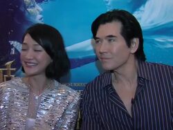 INTERVIEW: Kris Phillips and Chen Jing Jia on working with the director Wuershan at Painted Skin 2 Interviews: 65th Cannes Film Festival on May 19, 2012 in Cannes, France (Footage by WireImage Video/Getty Images) Stock Footage