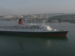 WS POV View of boat on Tejo river with cityscape in background / Lisbon, Portugal Stock Footage