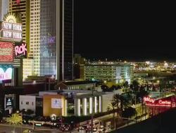 T/L, WS, HA, Las Vegas downtown illuminated at night, Nevada, USA Stock Footage