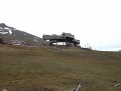 An old coal mine in Longyearbyen, the capital of the Norwegian Svalbard archipelago Stock Footage