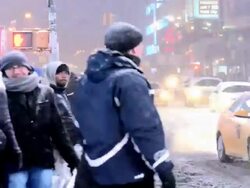 TIME LAPSE: Times Square, Snow Storm, New York Stock Footage