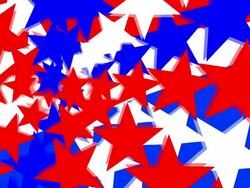 Red, White & Blue Stars Animated Background Stock Footage