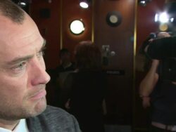 INTERVIEW - Jude Law on what attracted him to the role, his current project, working with Sir Paul McCartney at 'Don Hemingway' Premiere at The Curzon Mayfair on October 28, 2013 in London, England (Footage by WireImage Video/Getty Images) Stock Footage