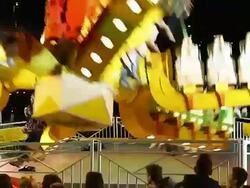 MS TS Shot of People enjoying amusement ride at funfair, star shape   / Cologne, Germany Stock Footage