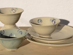 CU Shot of handicraft ceramic dishes / Landshut, Bavaria, Germany Stock Footage