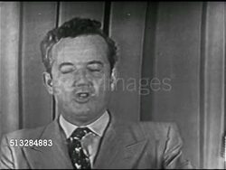 1952: SPARKMAN SPEAKS: MS Senator John J. Sparkman (1899-1985) behind Conrad Hilton podium, SOT talking about Rights, Congress needs to give it, fair employment, states & industry education, voluntary FEPC. (01:09:09:04 to 01:09:15:11 picture loss) Instructional Video