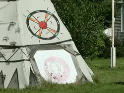 A conical tent traditionally used by Native American tribes Stock Footage