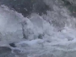 CU Frozen river PrÃƒÂ¼m in winter / Irrel, Rhineland Palatinate, Germany   Stock Footage