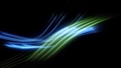 Animated ribbons of light stream against a black background. Stock Footage