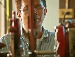 worker with machine Stock Footage