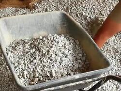 Men are stone wool construction Stock Footage