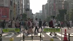 Pedestrians walking in Akibahara Pedestrian Area. Tokyo, Japan Stock Footage