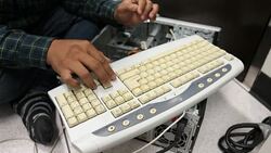 Man  repair a desktop PC. Stock Footage