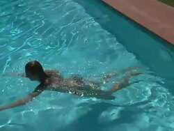 Swimmer lady in the pool Stock Footage