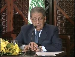 Arab states urge Lebanon to end crisis, Amr Moussa presser News Clip