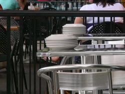 Sidewalk Cafe, Outdoors. Fine dining. Restaurant. Stock Footage