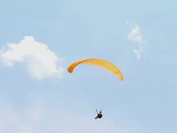 Paraglider in Sky Stock Footage