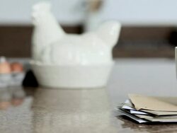 Objects on kitchen counter Stock Footage