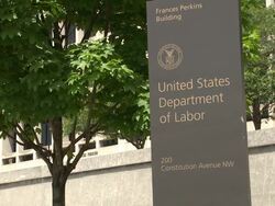 U.S. Department of Labor Building in Washington DC Stock Footage