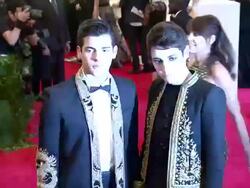 Peter Brant Jr and Harry Brant at "PUNK: Chaos To Couture" Costume Institute Gala Stock Footage