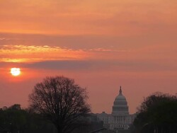 Washington DC - US Capitol sunrise Stock Footage