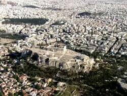 WS AERIAL Acropolis focusing on parthenon house of goddess Athena / Acropolis, Athens, Greece Stock Footage