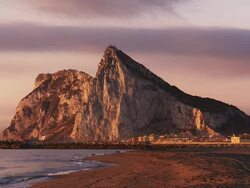 Rock of Gibraltar at Sunrise Stock Footage