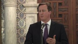 CLEAN : Britains Cameron in Algiers News Clip
