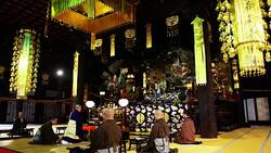 Monk ceremony in temple Stock Footage