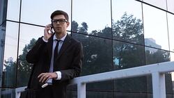 Phone conversation Stock Footage