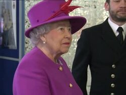 Queen Elizabeth Talking With Royal Navy Officers News Clip