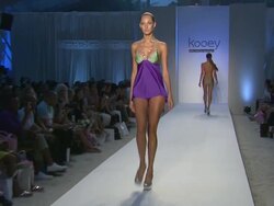 Models walk the runway during the Kooey Swimwear Australia 2012 show Stock Footage