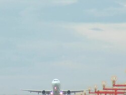 YVR-A320 Airplane Takeoff Climbout Stock Footage