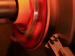 Machine working in the Industrial lathe Stock Footage