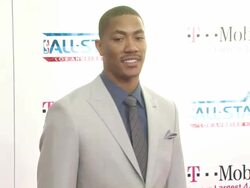 Derrick Rose at the T-Mobile Magenta Carpet At The 2011 NBA All-Star Game at Los Angeles CA. (Footage by WireImage Video/GettyImages) Stock Footage