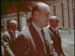 United States Marshals escort Vivian Malone, the first black student to attend the University of Alabama. Stock Footage