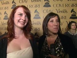 INTERVIEW: Cover Girl Venus Glam Squad on the event at GRAMMY Glam Presented By CoverGirl, Olay, And Venus on 2/7/12 in Los Angeles, CA Stock Footage