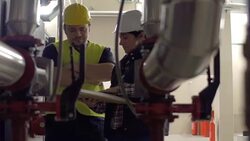 stationary engeneers at work Stock Footage