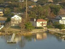MS AERIAL Shot of Kitty Hawk / North Carolina, United States Stock Footage